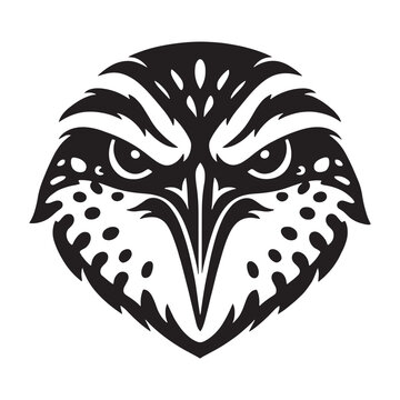 American Cactus Wren Head Mascot Logo &ndash; Black and White Vector Bird Illustration