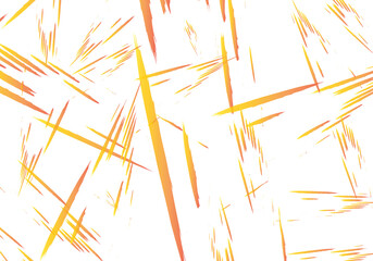 Abstract Scratches. Sharp Lines. Chaos Pattern. A chaotic pattern of sharp yellow and orange scratch lines or lightning-like streaks, isolated as a PNG clip art on a transparent background for grunge  © PNG KING