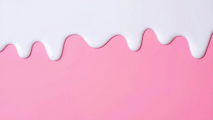 Obraz premium Closeup of pink background with wavy torn edge milk on white background