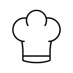 Chef Hat Vector Icon Black and White Culinary Toque Outline for Restaurant, Bakery, and Cooking Design