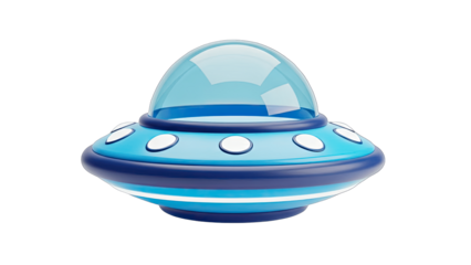 Cartoon UFO Isolated on White Background