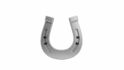 Silver Horseshoe on White Background