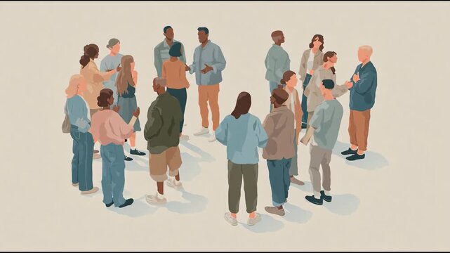 People gather in a casual social setting interacting with each other.