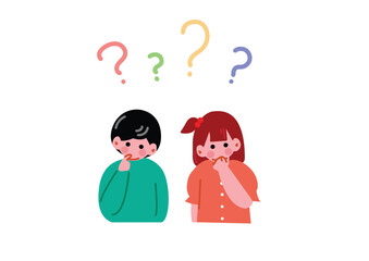 疑問を持つ子供のイラスト