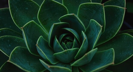 Lush Green Succulent: Detailed Macro Shot of Spiral Leaf Arrangement