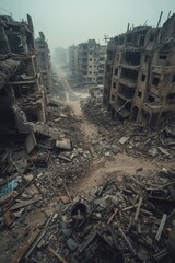 Devastated urban landscape