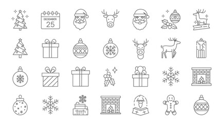 Set of hand drawn cute doodle icons and seamless Christmas patterns for vintage holiday web design featuring vector sketches of baby gifts and xmas art symbols for wallpaper or card decoration