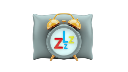 Alarm Clock on Pillow with Zzz's - Sleep Concept