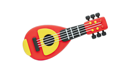 Cartoon Mandolin Isolated on White Background