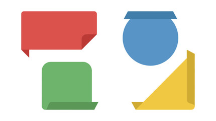 Geometric shapes arranged in a square pattern on a clean white background