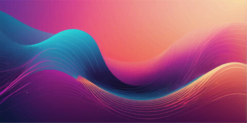 Futuristic digital business vector illustration with blue abstract colorful wave lines and curve motion design pattern background