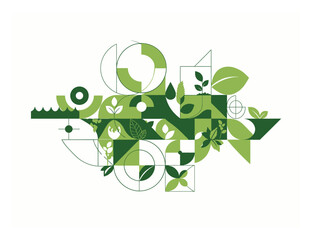 Geometric Eco Sustainability Abstract Vector Background