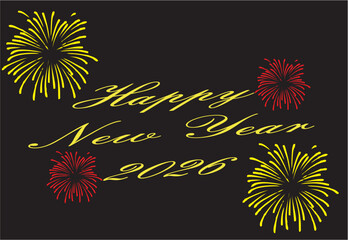 Happy new year 2026 celebration background with colorful fireworks