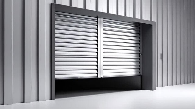 Modern Warehouse Door with Industrial Facade.