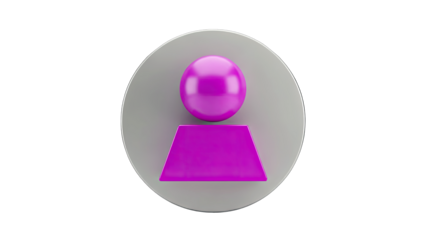 3D Female Icon on Gray Circle Isolated on White Background