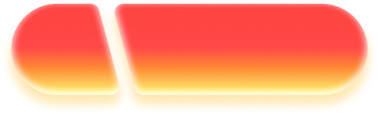 Red orange gradient button split diagonally with luminous glow