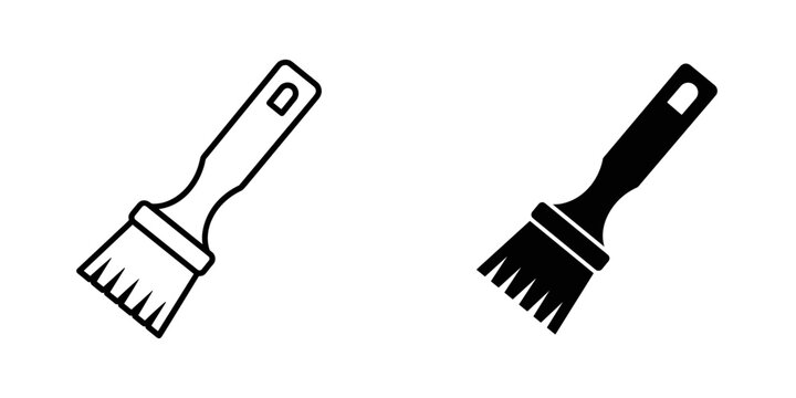 Two Pastry Brushes One Outline One Silhouette cooking
