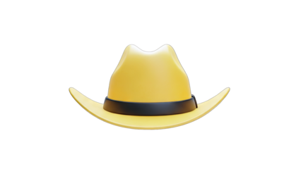 Yellow Cowboy Hat Isolated on White Background