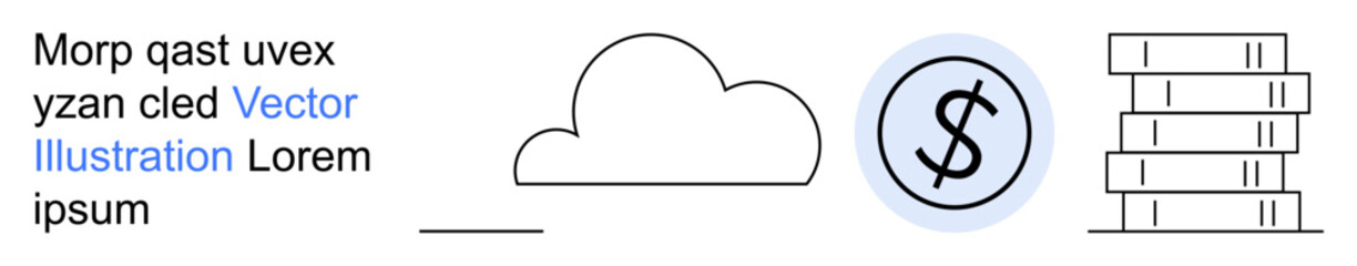 Digital finance, online education, cloud storage, financial growth, economic management, information security. Image features a cloud, dollar sign and books. Digital finance and online education © robu_s