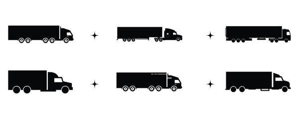 Truck Lorry silhouette set