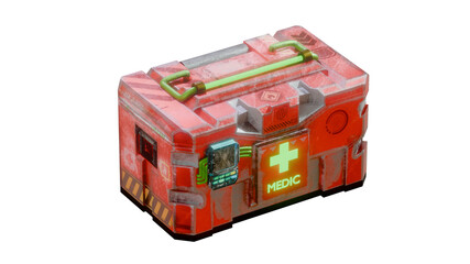 cube medic kit 3d model futuristic