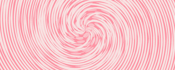 Candy color sunburst background. Abstract pink cream sunbeams design wallpaper. Colorful spinning lines for template, banner, poster, flyer. Sweet rotating cartoon swirl or whirlpool. Vector backdrop