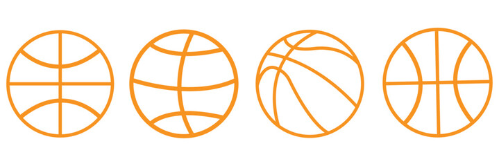 Basketball ball set. Isolated basketball ball on white background