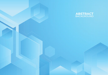  Hexagonal background design, abstract background, gradient blue background template. minimalist background design