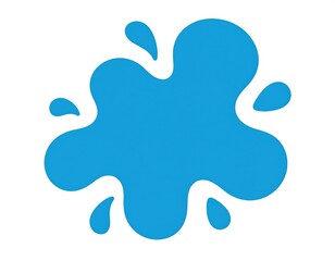 Obraz premium Blue liquid graphic with splashes, on white background