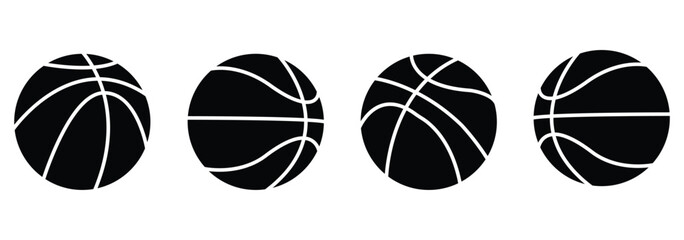 Obraz premium basketball icon set in line style, Vector illustration.