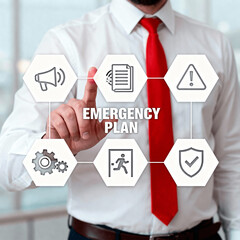 Emergency preparedness plan health care concept. Clinic Pharmacy Evacuation Training. Emergency preparedness instructions for safety.new