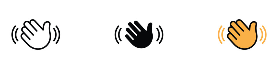 Waving hand gesture icon vector. greeting, farewell symbol. vector illustration. © MdNurul
