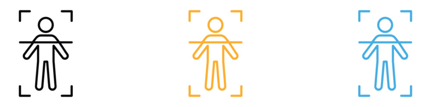 Body scan icon vector. security and identification applications symbol. vector illustration.