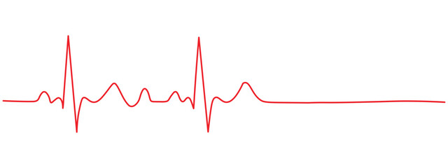 Continuous one line drawing of heartbeat line icon vector. pulse, life and death symbol. vector illustration.