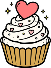 하트 컵케이크 아이콘