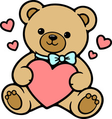 하트 곰인형 아이콘