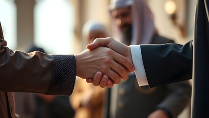 A firm handshake symbolizing forgiveness, agreement and partnership