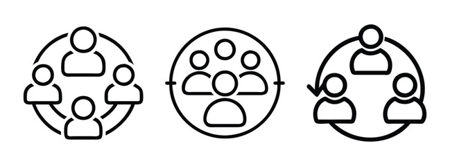 Teamwork Collaboration Concepts Icons Set for Business and Social Interactions