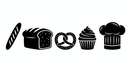 Assorted baked goods including bread, pastry, and cupcakes on display