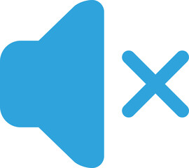 ミュート・消音スピーカーのフラットアイコン