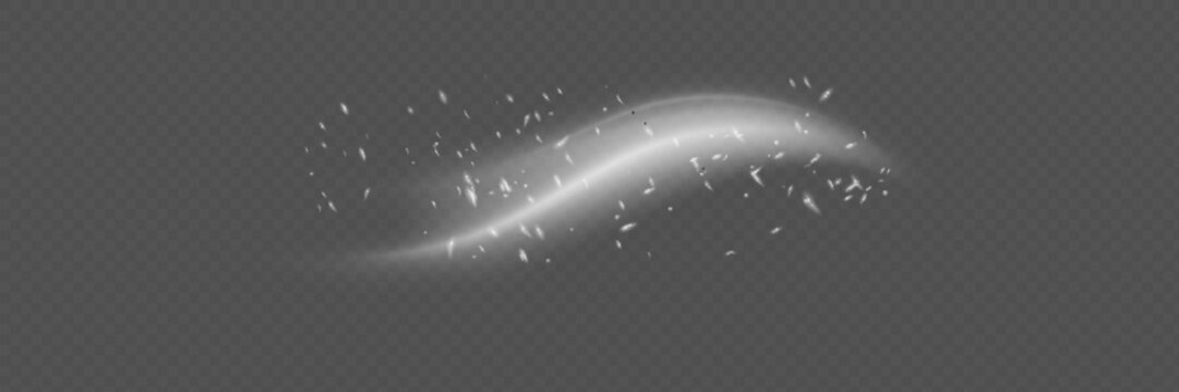 Air, wind effect isolated on transparent background. Airflow overlay fresh air for cleaning, cooling or changing the air. Wind Wave Effect. 3D vector illustration.