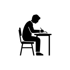 Student walking with books silhouette vector illustration