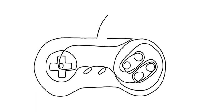 continuous line animation of Joystick game controller
