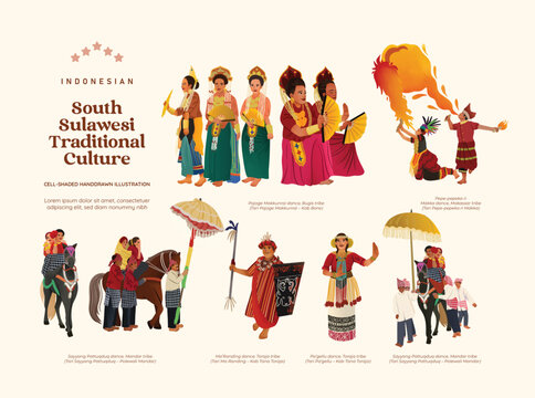 South Sulawesi isolated Indonesian culture asset illustration