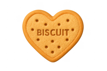 Heart shaped biscuit with text isolated on transparent