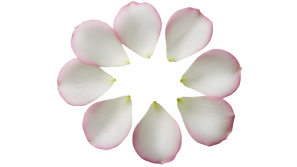 Cluster of white flower petals isolated on transparent background