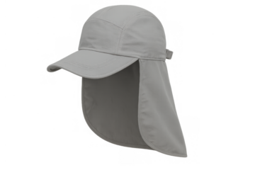 Legionnaire hat protecting head and neck from sun, wearing outdoor cap with neck flap for activities