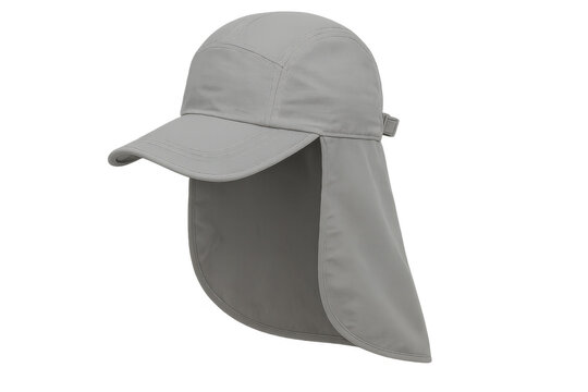 Legionnaire hat protecting head and neck from sun, wearing outdoor cap with neck flap for activities