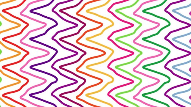 Bright colorful neon zigzag pattern animation