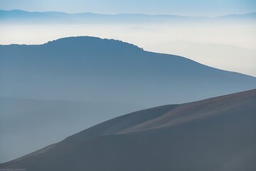 Distant Mountain Hills with Clear Atmospheric Haze